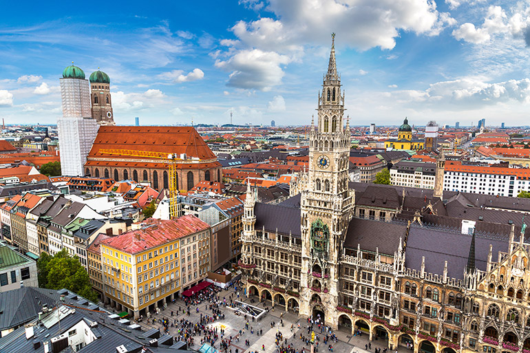 Der Marienplatz in der bayrischen Landeshauptstadt München.