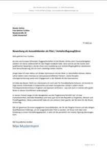 Bewerbung als Pilot