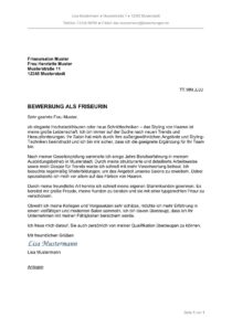 Bewerbung als Friseur
